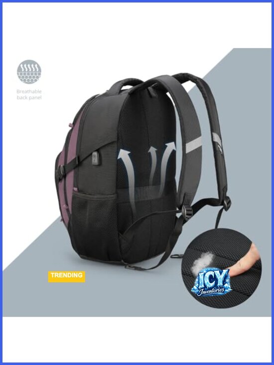 31L Laptop Backpack with USB Charging Port RFID Protection Nylon Travel